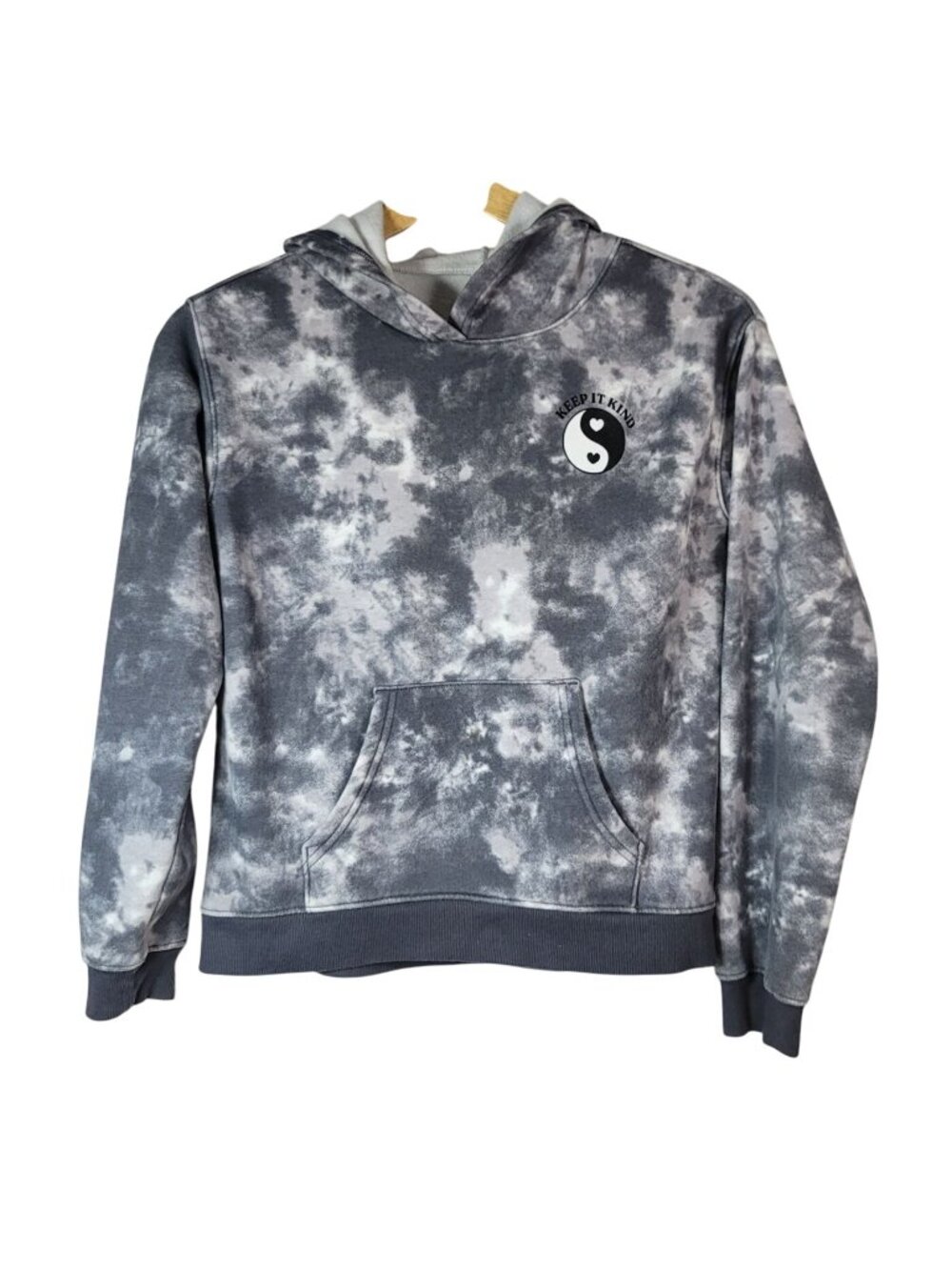 SO Girl Favorite Hoodie Gray SZ 14 XL Ying Yang Keep It Kind Pullover Sweatshirt